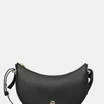 Kožená kabelka BOSS BOSS BEYOND Halfmoon černá barva, 50547705