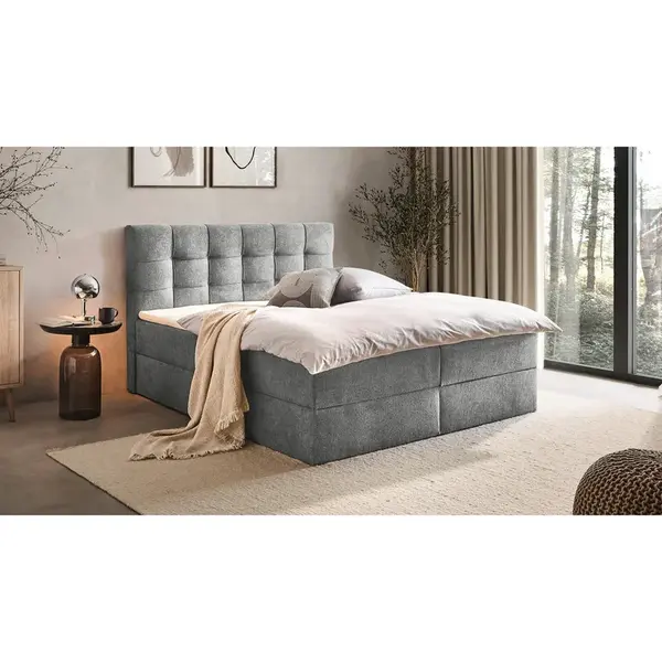 Boxxx AMERICKÁ POSTEL, 160/200 cm, šedá