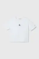 Bavlněné tričko Calvin Klein Jeans bílá barva