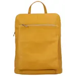 Dámský kožený batůžek kabelka tmavě žlutý - ItalY Houtel