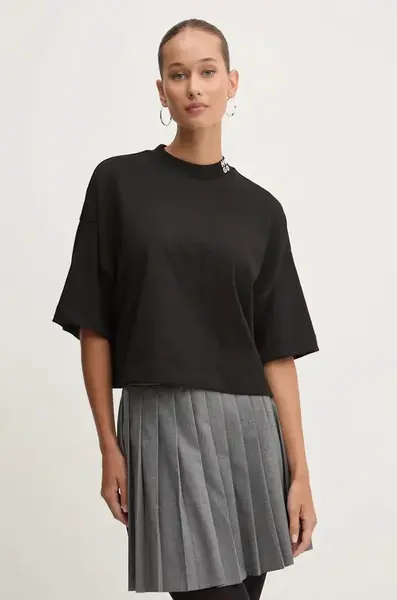 Bavlněné tričko HUGO Damelody černá barva, 50520187