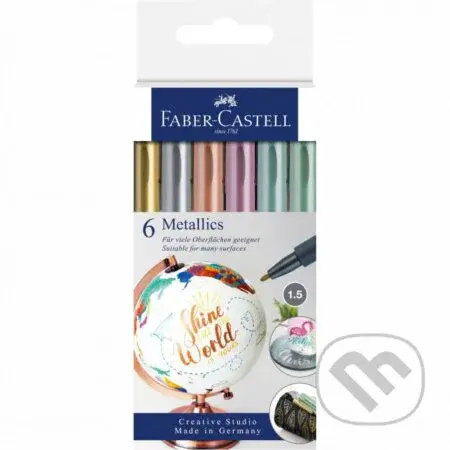 Metalické popisovače set 6 farebné