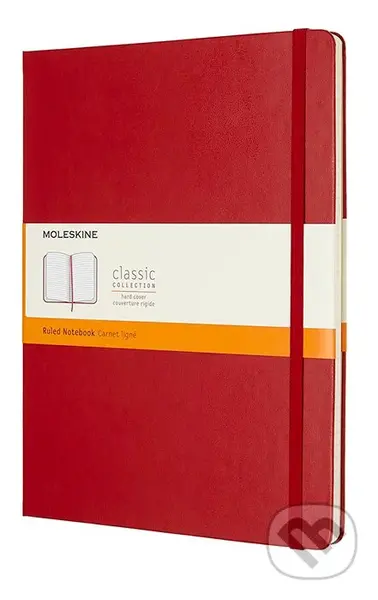 Moleskine - červený zápisník (veľký, linajkovaný)