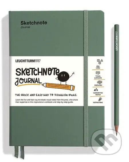 Sketchnote Journal Medium (A5), Olive (The quick and easy way to visualise ideas)