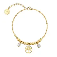 Brosway Pozlacený náramek s přívěsky Strom života Chakra BHKB270