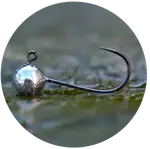 Redbass bezprotihrotá jigová hlavička sickle 5 ks 8 - 3 g