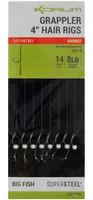 Korum návazec grappler 4” hair rigs barbed 10 cm - velikost háčku 14 průměr 0,23 mm nosnost 8 lb