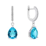 Brilio Silver Okouzlující stříbrné náušnice s modrými zirkony EA638WLB