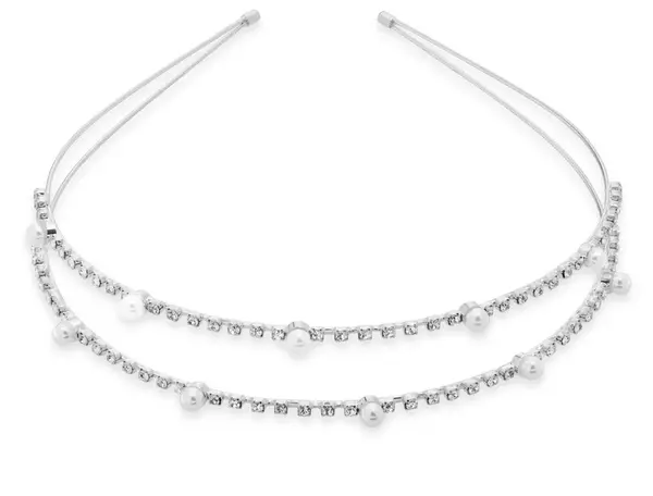 Troli Elegantní dvojitá čelenka do vlasů s krystaly