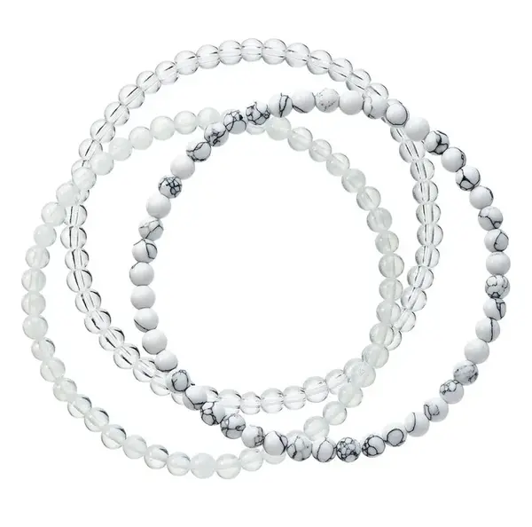 Evolution Group - Pavona Elegantní set korálkových náramků 43043.3 bílý