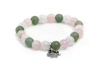 Agato Korálkový náramek z růženínu, avanturínu a kříšťálu MINK82/17