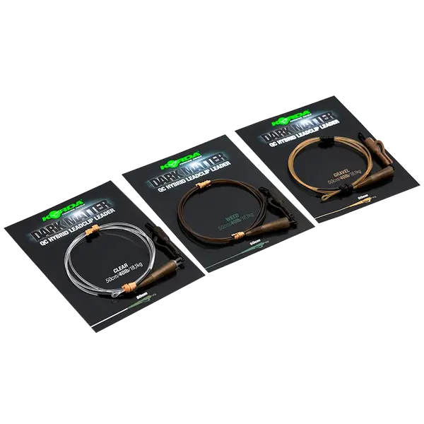 Korda koncová montáž dark matter leader qc hybrid clip 50 cm 18,1 kg - weed