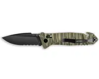 Tb outdoor zavírací nůž cac army pa6 tx kombinované ostří vývrtka army green