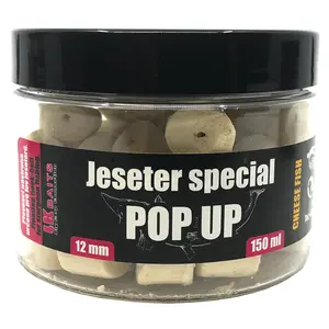 Lk baits pop up pellets jeseter special 12 mm 150 ml - cheese fish