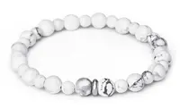 Agato Korálkový náramek z bílého howlitu MINK156/17