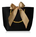 Troli Černá dárková taška se zlatou stuhou S