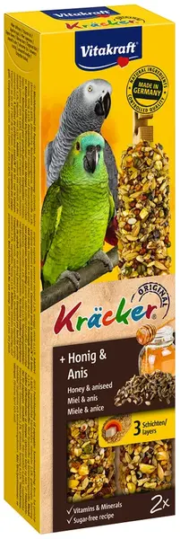 Vitakraft dvojitá tyčinka s medem, pro papoušky ara 2 ks