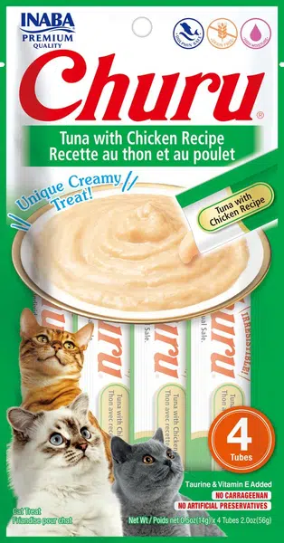 INABA Cat Churu Pyré - tuniak s kuracím 4 x 14 g