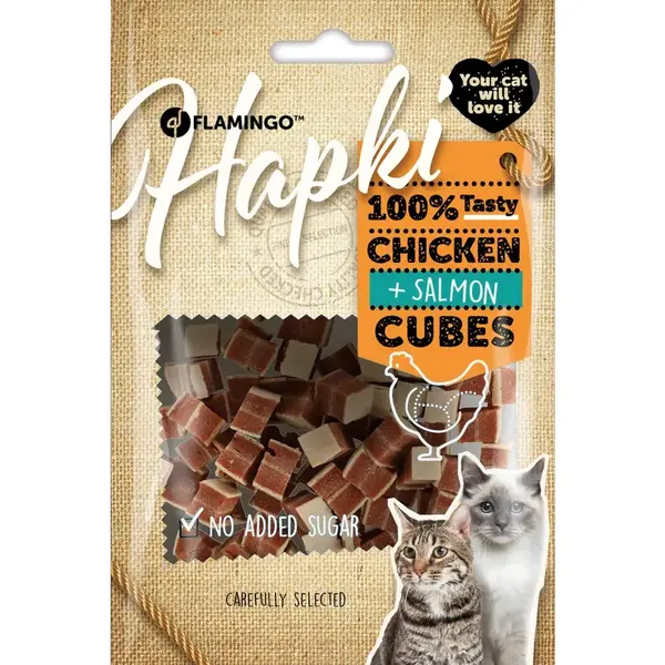 Flamingo Hapki maškrty - kuracie a lososové kocky 50 g