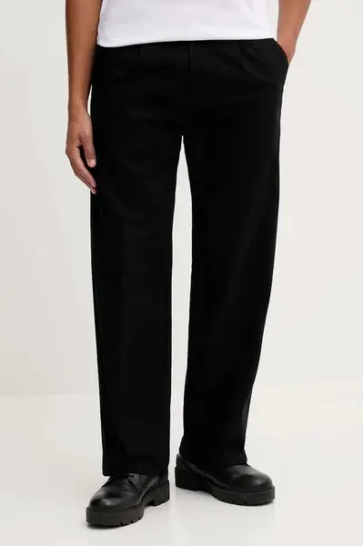 Nohavice HUGO Riko254 čierna farba, rovný strih, 50551401