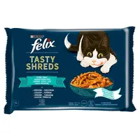 Felix Tasty Shreds lahodný výběr z ryb ve šťávě - s lososem a tuňákem 12 x (4 x 80 g)