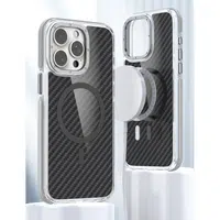 Zadní kryt FIBER Case comapitble with MagSafe pro Samsung Galaxy S24 / S25, šedá