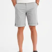 Ombre Men's classic chino shorts with rolled up leg - grey