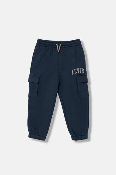 Dětské tepláky Levi's CARGO JOGGER tmavomodrá barva, s potiskem, 8EN651