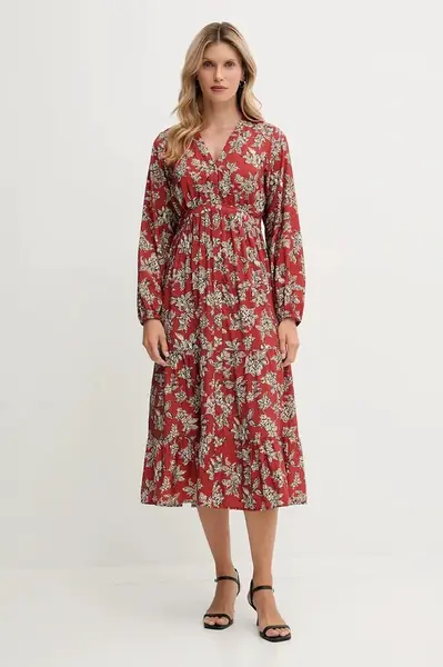 Šaty Pepe Jeans oranžová barva, midi, PL9537695