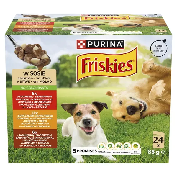 Friskies omáčkový výběr - vlhké krmivo pro psy 4 x (24 x 85 g)