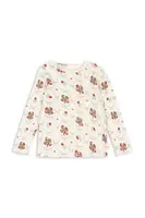 Dětské bavlněné tričko s dlouhým rukávem Konges Sløjd MINNIE BLOUSE GOTS béžová barva, s potiskem, KS103915