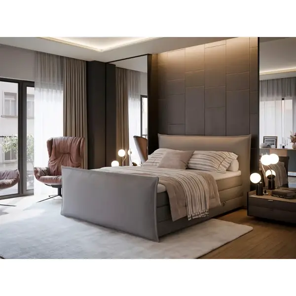 MID.YOU POSTEL BOXSPRING, 160/200 cm, barvy stříbra