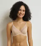 DIM DAILY MICRO FOULARD BRA - Women's lace bra with underwire - nude