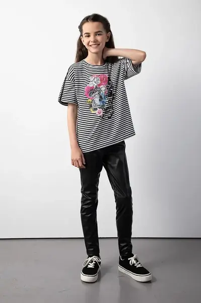 Dětské legíny Coccodrillo černá barva, CRAFT PUNK GIRL JUNIOR