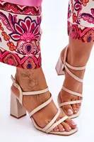 Boto Kožené sandále na béžovom stĺpiku Florentina