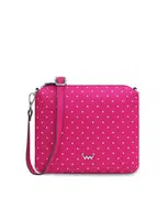 Tmavo ružová dámska crossbody kabelka Vuch Coalie Dotty Pink