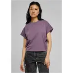 Women's Short Pigment Dye Cut On Sleeves T-Shirt Grey Purple