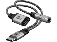 Adaptér GOOBAY 74524 2xUSB-C/JACK 3,5mm (pro poslech hudby)