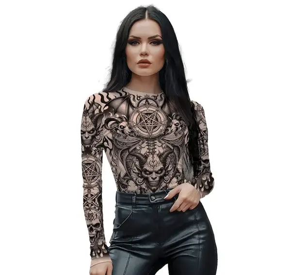 Dámsky body Tetovanie Pentagram M 38-40