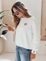 Dámská oversize mikina s výšivkou srdce