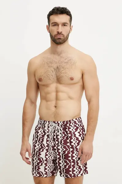 Plavkové šortky OAS bordová farba, 5001