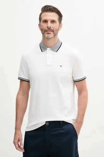 Polo tričko s prímesou ľanu Tommy Hilfiger