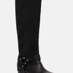 Kožené čižmy Dkny Stace dámske, čierna farba, na podpätku, K2436059