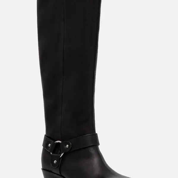 Kožené čižmy Dkny Stace dámske, čierna farba, na podpätku, K2436059