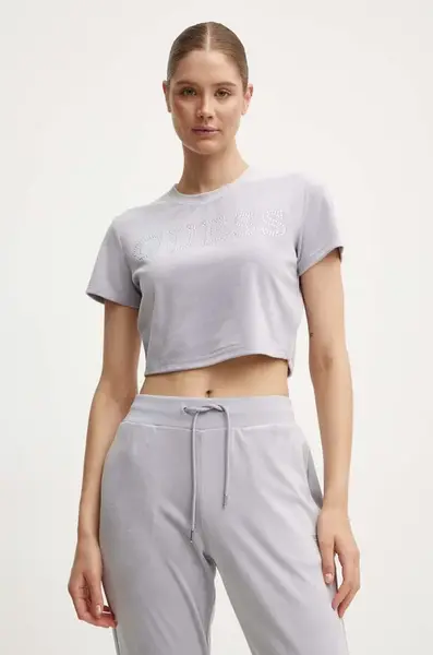 Velúrové tričko Guess COUTURE
