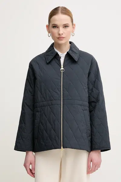 Bunda Barbour Clarissa tmavomodrá farba, prechodná, oversize, LQU1816NY91