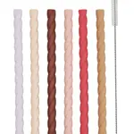 Sada slamiek s kefkou OYOY Mellow Silicone 6-pak