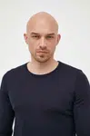 Vlnený sveter BOSS pánsky,tmavomodrá farba,tenký,50468239