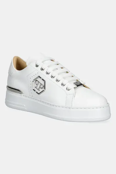 Philipp Plein  Kožené tenisky  Nappa Lo-Top Hexagon