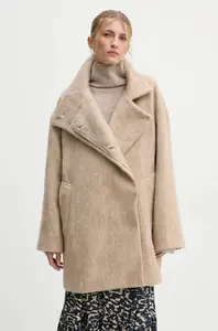Day Birger et Mikkelsen  Kabát s prímesou vlny  Keaton - Fluffy Wool Blend